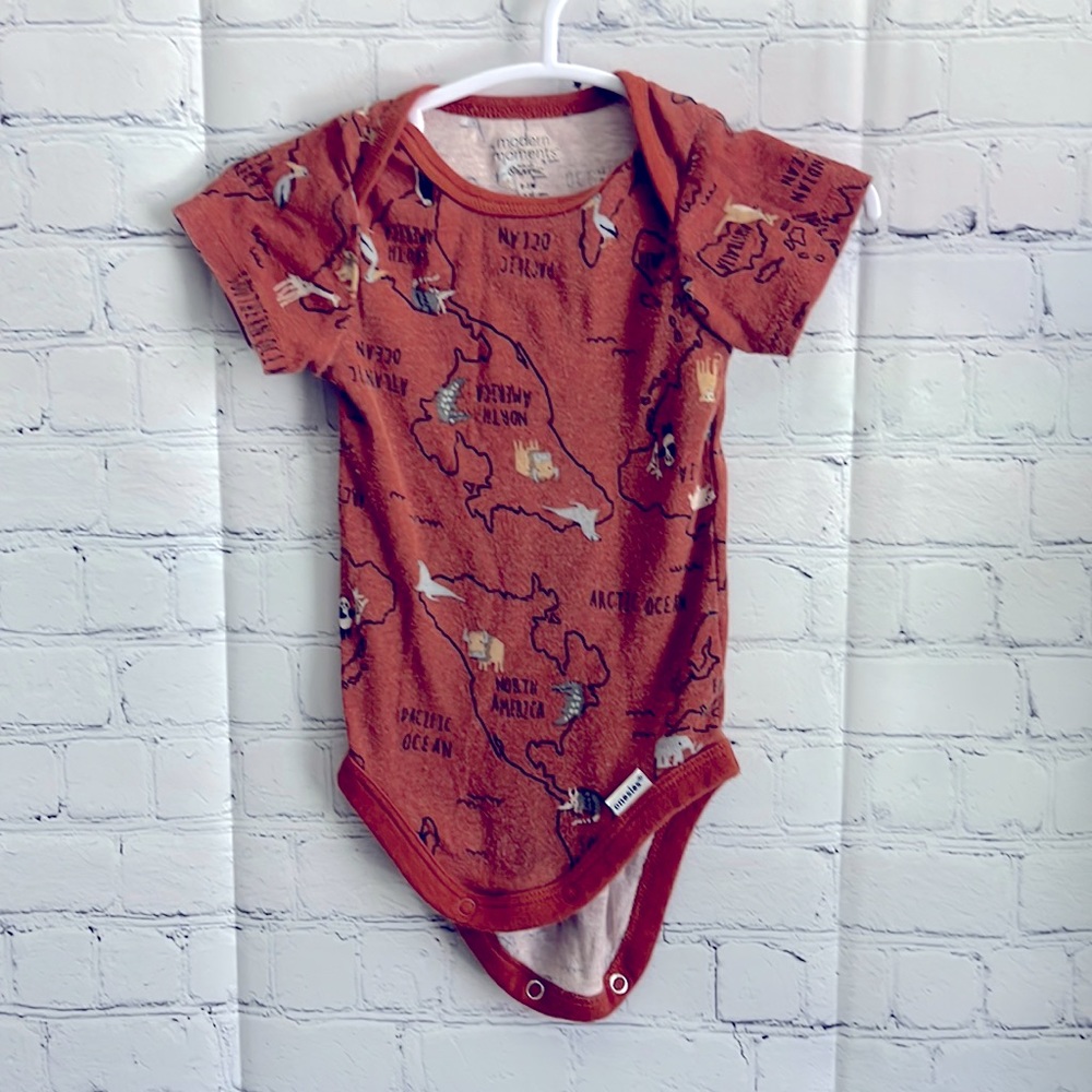 Organic cotton map onesie